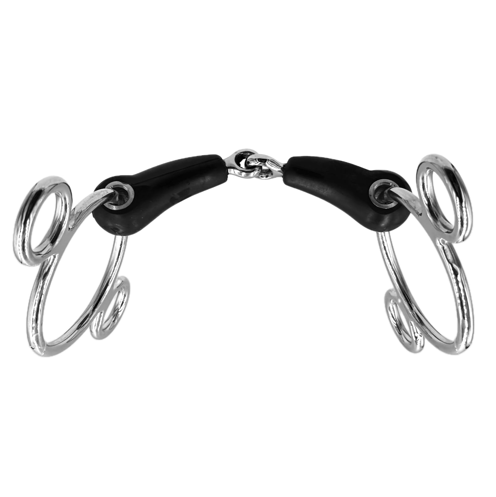 ES0239 Gebiss 3-Ringtrense 3-Ring Gummigebiss Einfach Gebrochen mit Gummi aus Edelstahl Gebissstärke 20 mm (12.5 cm)