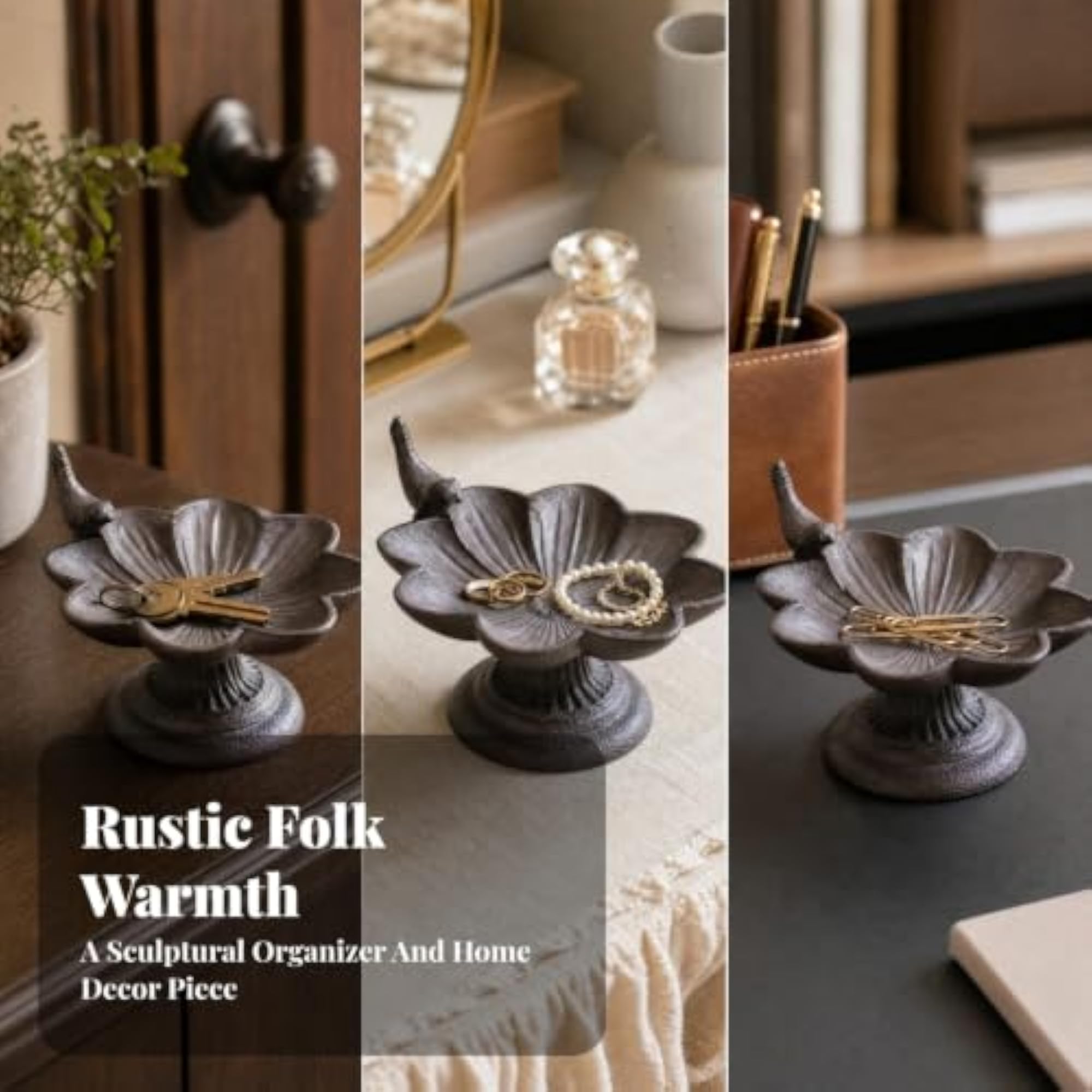 Rustic Cast-Iron Decorative Storage Dish