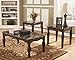 Signature Design by Ashley North Shore Traditional Faux Marble 3-Piece Table Set, Includes Coffee Table and 2 End Tables, Dark Brown