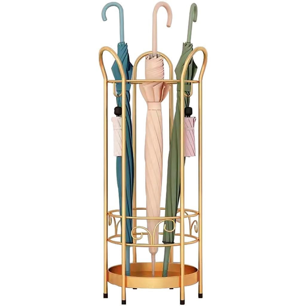 SBJKLYRN umbrella stand, Household Hollow, Hotel Commercial, No Installation Required(Gold)