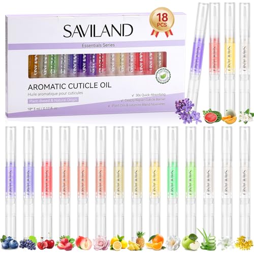 SAVILAND Natural Cuticle Oil Pen 18 PCS Vitamin E For Dry Damaged Nails