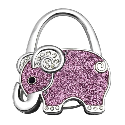DSFIHJO Cuelga bolsos mesa Portable Purse Hanger For Table, Foldable Metal Handbag Hook, Elephant Bag Holder Accessories Soporte para bolsos de mano multiusos(Pink)