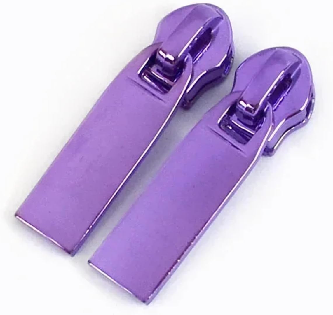 Zipper Pull,Zip Head 20Pcs 5# Zipper Slider Heads for Nylon Zippers DIY Sewing Accessories(Purple)