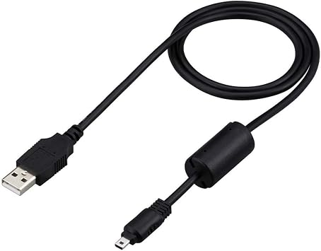 Replacement USB Data Charging Cable 12 Pin USB Port Power Cord Compatible with Casio Exilim Camera EX-S10 S12 H10 F1 FS10 FC100 EX-Z1 EX-FC150 EX-H25 EX-F1 EX-Z1 EX-G1 and More 3.3ft/Black
