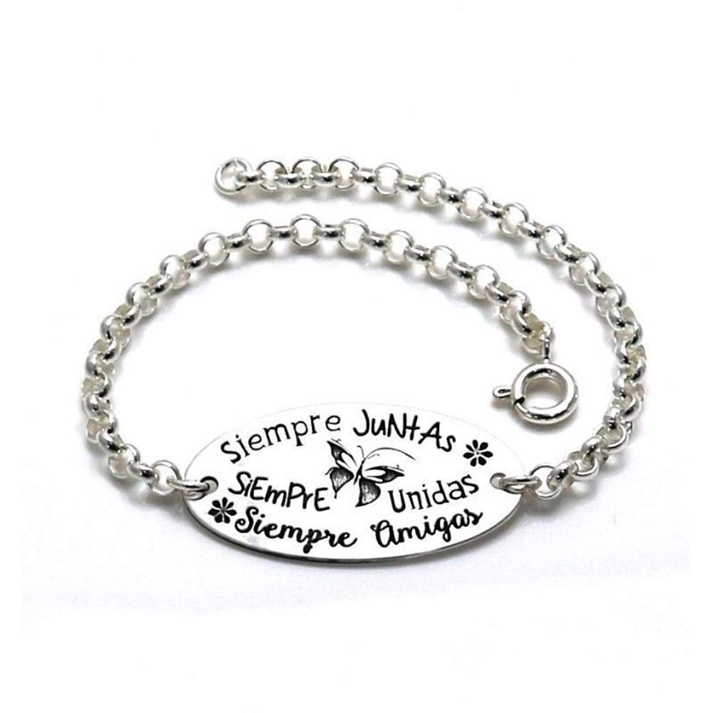 Pulsera para Amigas en Plata de Ley Siempre Juntas para Esa Mujer Especial Que está en los Mejores y en los peores Momentos