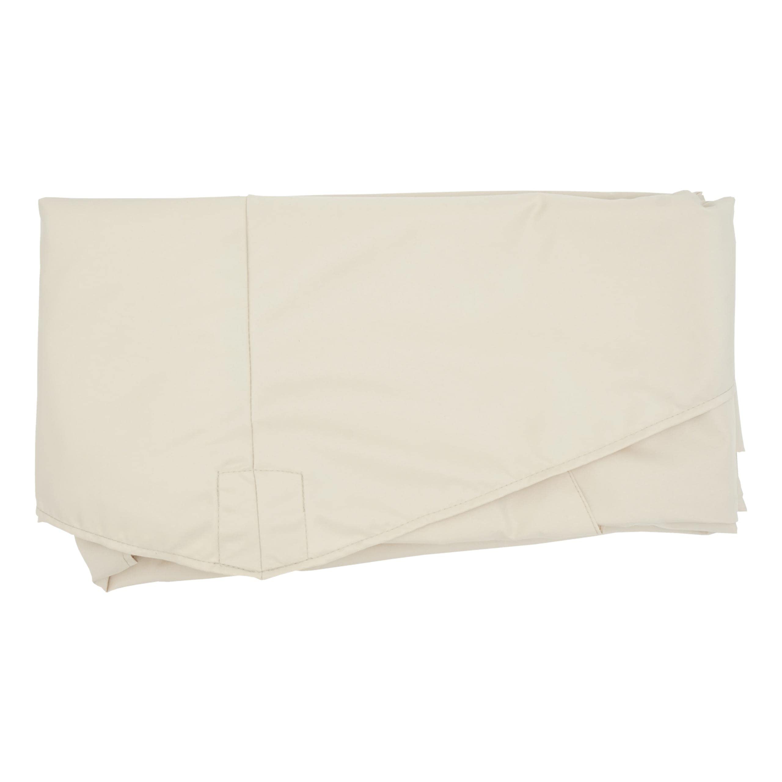 Mendler Ersatz-Bezug für Deluxe Ampelschirm HWC-D14, Sonnenschirmbezug rund Ø 3m - Creme ohne Flap