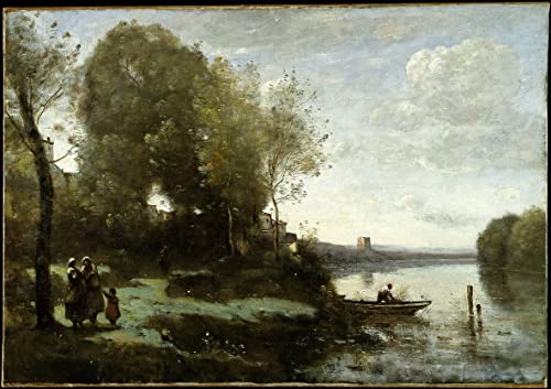 Toile Rivière Jean-Baptiste Camille Corot 60x90cm pour salon