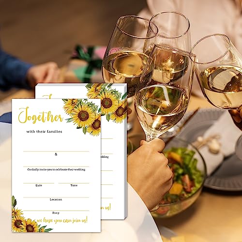 image for WwongxianB Set of 25 Wedding Sunflower Invitations with Envelopes, Mod