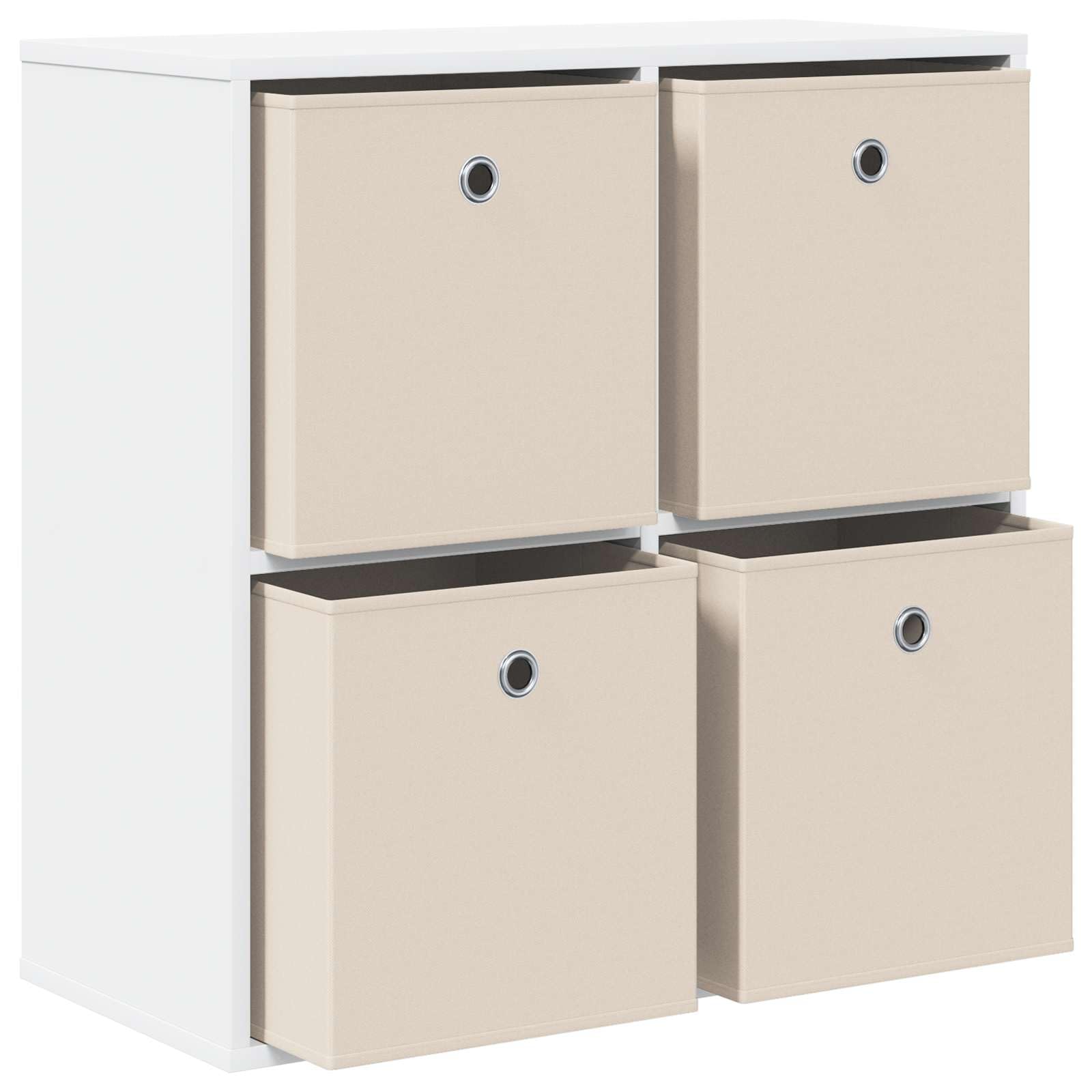 Credenza bianca 68,5 x 32 x 67 cm con 4 cassetti, per soggiorno, sala da pranzo, ufficio, moderna, salvaspazio, scaffale, organizer