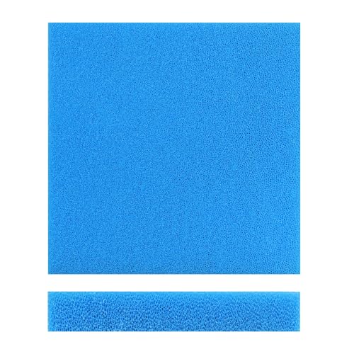 Wiltec Tapis Japonais filtrant - 50 x 50 x 5 cm / 10 ppi - Grossier - Filtre de Bassin et d'Aquarium pour Filtration Eau HMF - Couleur Bleue