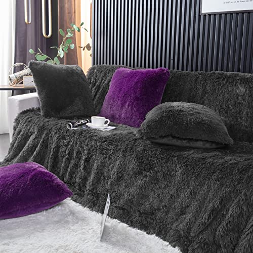YUSOKI Faux Fur King Blanket(Morel,90" x 104"),Whithout Pillows,Winter Lightweight Plush Fuzzy Soft Cozy Microfiber Comfy Bed Blanket for Women Kids Girls Couch Sofa Washable