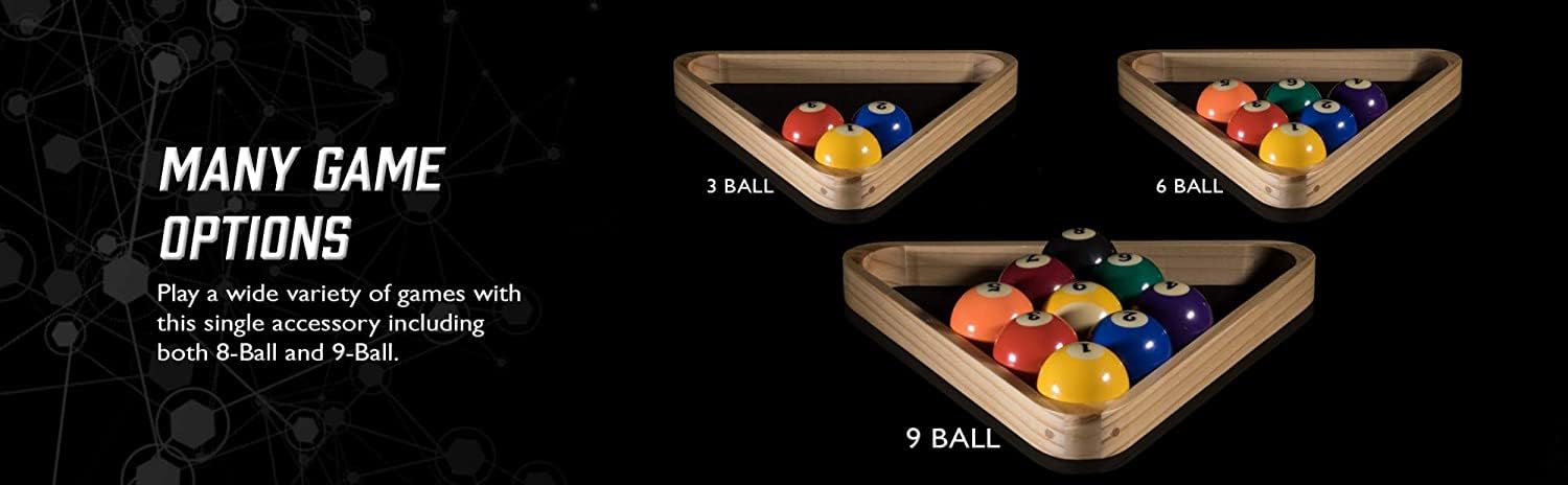 Viper Accessorio per Biliardo/Tavolo da Biliardo: scaffale per 8 Palline, Triangolo in Legno Massiccio, Contiene Palline Standard da 6,35 cm