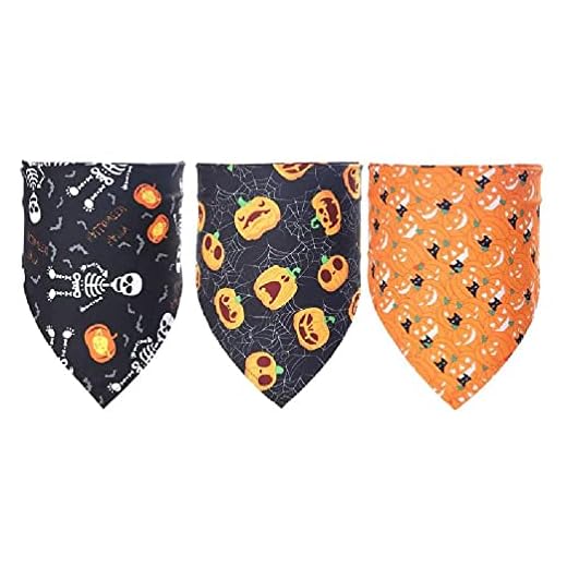3 st halloween hundbandanas tacksägelse pumpa husdjur scarf halsduk tvättbar valp triangel haklappar näsdukar handduk hund halloween kostymer för hundar halloween små hunddräkter för xs