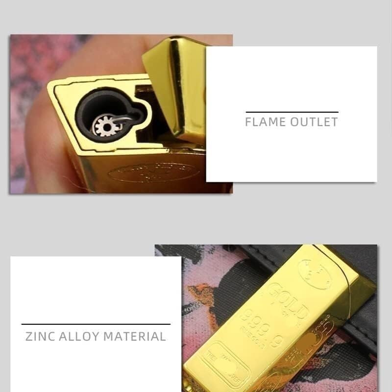 Encendedor metálico forma barra de oro reutilizable miniatura 4