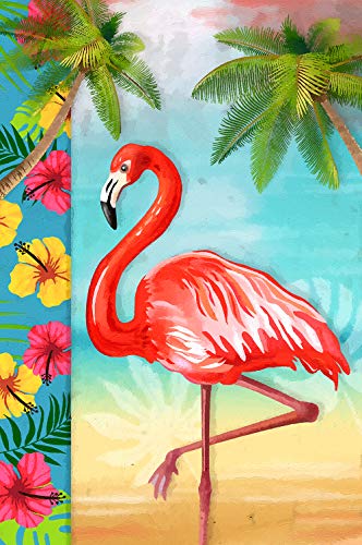 Texupday Flamingo Beach Summer House Flag Tropical Palm Trees Decoration Outdoor Yard Flag 28" X 40" #TOP16