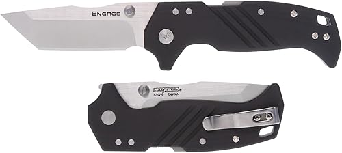 Miniatura 9 de Cold Steel Hoja de punto de clip de 35 pulgadas 35 pulgadas 0150in de grosor hoja de satén de borde recto S35VN mango negro GFN bloqueo ATLAS