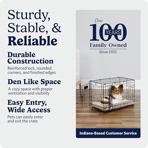 Image of MidWest Homes for Pets 22-Inch iCrate for Extra-Small Breeds, Up to 15 lbs, Double Door Folding Dog Crate with Divider Panel, Leak-Proof Tray & Secure Latches, Portable, Durable & Easy to Assemble