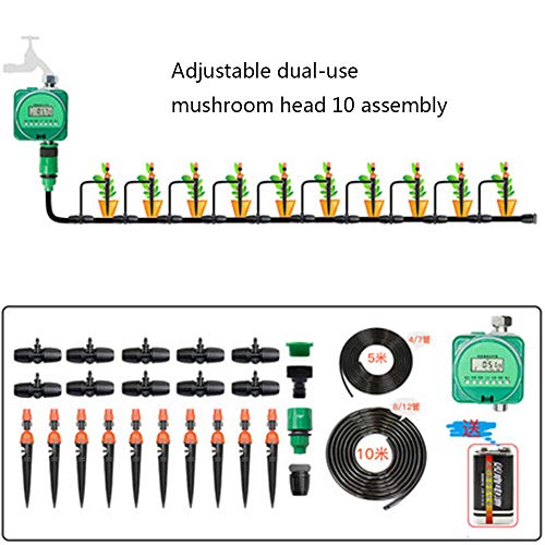 FUWANG Programmable Water Timer, fog/line mode, 18 groups of programmable timer, rain sensor, Lock screen function, suitable for garden, potted plants, crops