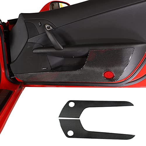 Carbon Fiber Interior Door Decoration Panel Cover Trims For Chevrolet Corvette C6 2005-2013 Car Door Anti-Kick Panel Sticker Accessories (Black) #TOP6