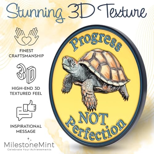 affirmation sobriety coin  inspirational aa chip medallion  perfect sobriety gifts for sober men amp women in recovery  sober gifts for anniversary month or year  3d turtle design