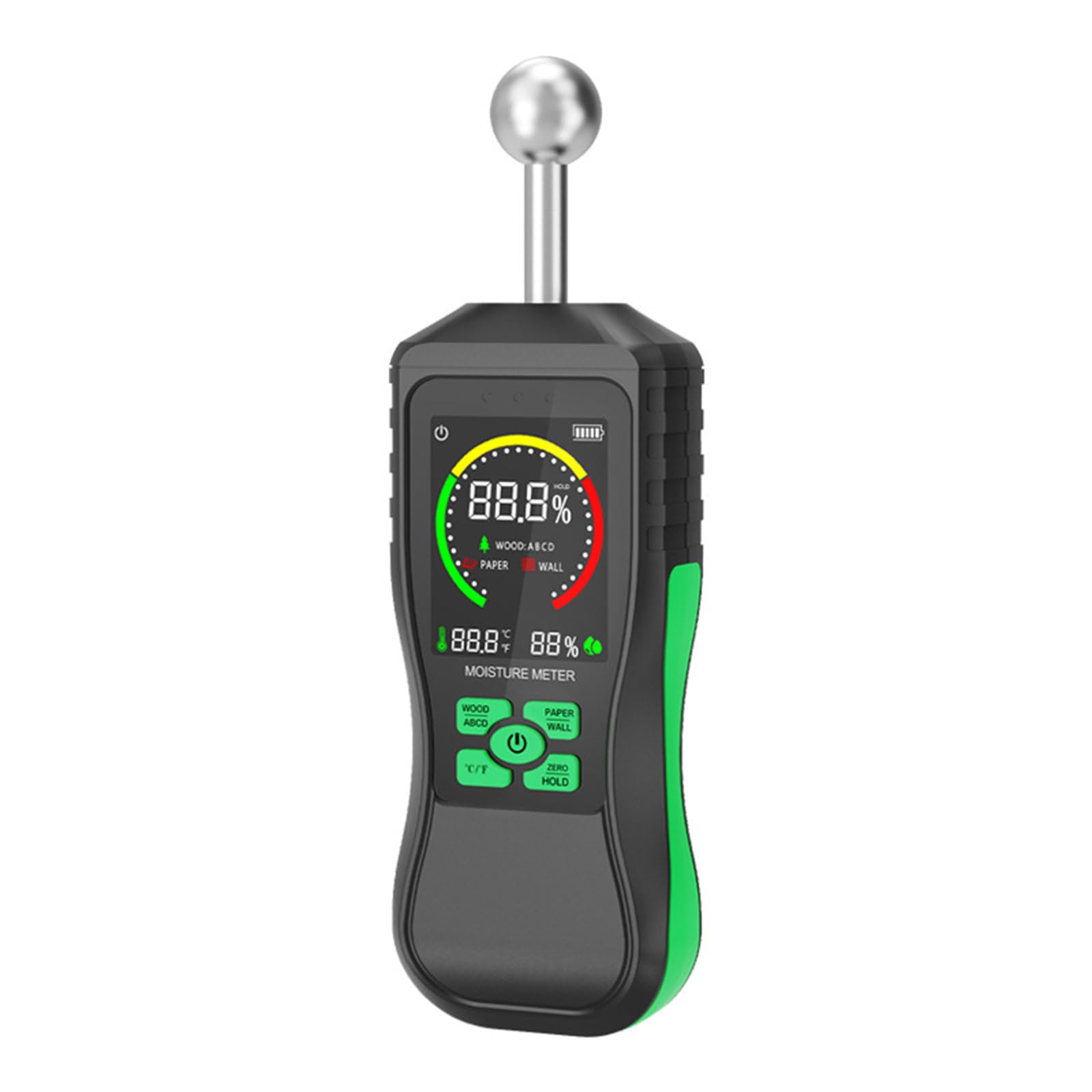 MJDHS Inductive Hygrometer, Lcd Digital Humidity Meter, Multi-Functional Detector For Measuring Humidity In Wood, Paper, Walls And Other Materials