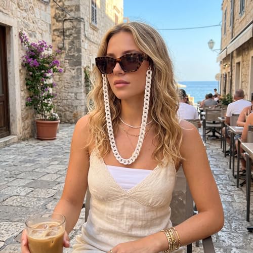 Image of Acrylic Glasses Chain for Women Men Reading Eyeglass Strap Sunglasses Holder Mask Lanyard Chain for Adults
