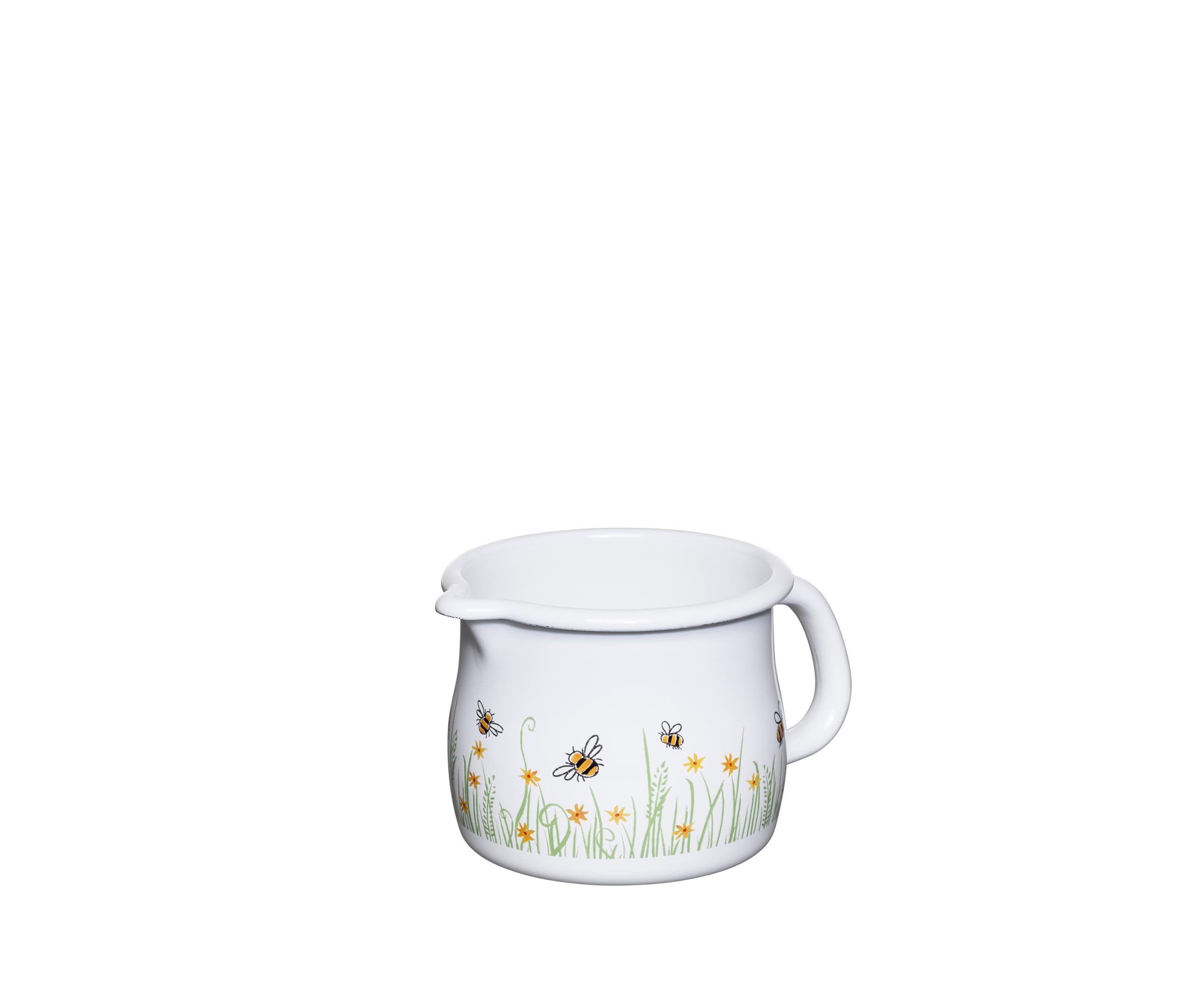 Riess, 0093-137, Schnabeltopf Ø 10cm, BIENE, Emaille, Vol. (rec.): 0,8 Liter, Made in Österreich, LBH: 16,6x11,5x9,6cm, 0,320kg, Induktionskocher kompatibel, Gasherd geeignet, Elektroherd geeignet