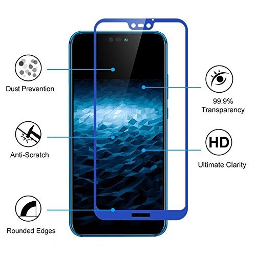 Image of Screen Protector for Huawei Honor Nova 3E (Blue) Tempered Glass Edge-to-Edge 6D Screen Guard With Installation Kit