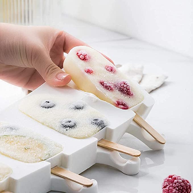 HOUSE HATCH Natural Wooden ice Cream Sticks Popsicle Sticks & Spoon : 300 pcs-Beige 2