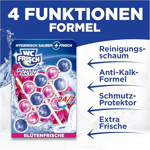 WC-Frisch WC FRISCH Kraft Aktiv Duftspüler Blüten-Frische (150 g), WC Reiniger für Reinigung bei jeder Spülung, Duftsteine für langanhaltend frischen Duft, + 50 % Anti-Kalk Effekt* – Bild 5
