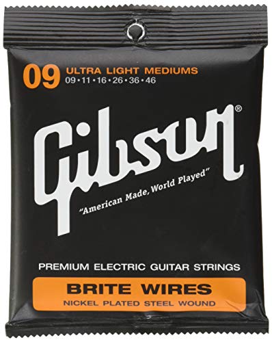 Gibson Gear SEG-700ULMC Brite wires Cordes pour Guitare électrique Ultra light 9-46 cordes