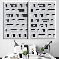 2 Piece Framed Canvas Wall Art Solid Structures Canvas Prints Home Artwork Decoration for Living Room,Bedroom - 16