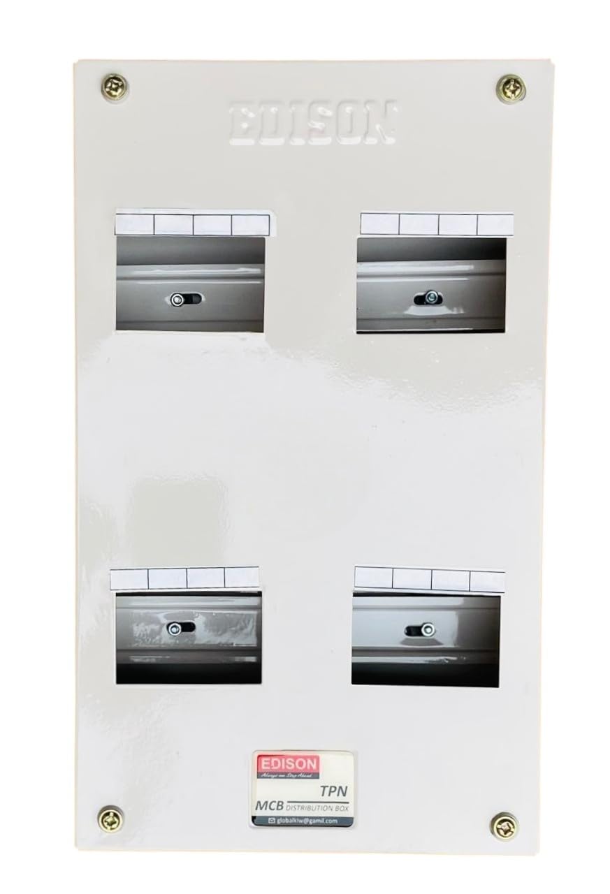 Single Door MCB TPN Box 4 Way Three Phase Neutral SPN MCB Distribution Box, Powder Coated, Smart.-image-18