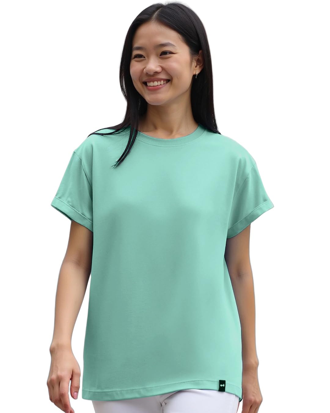 bewakoof Women's 100% Cotton Solid Boyfriend Fit Round Neck T-Shirt-picture-14