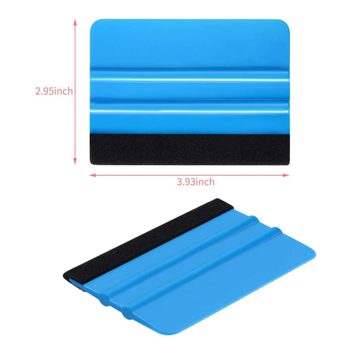 2 Lavavetri In Plastica Con Bordo In Feltro - Strumento Applicatore Per Vinile Auto, Raschietto Antiscivolo Per Pellicola E Adesivi