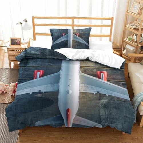 Housses de couettes avion de passagers 3D parure de lit microfibre single 135x200cm