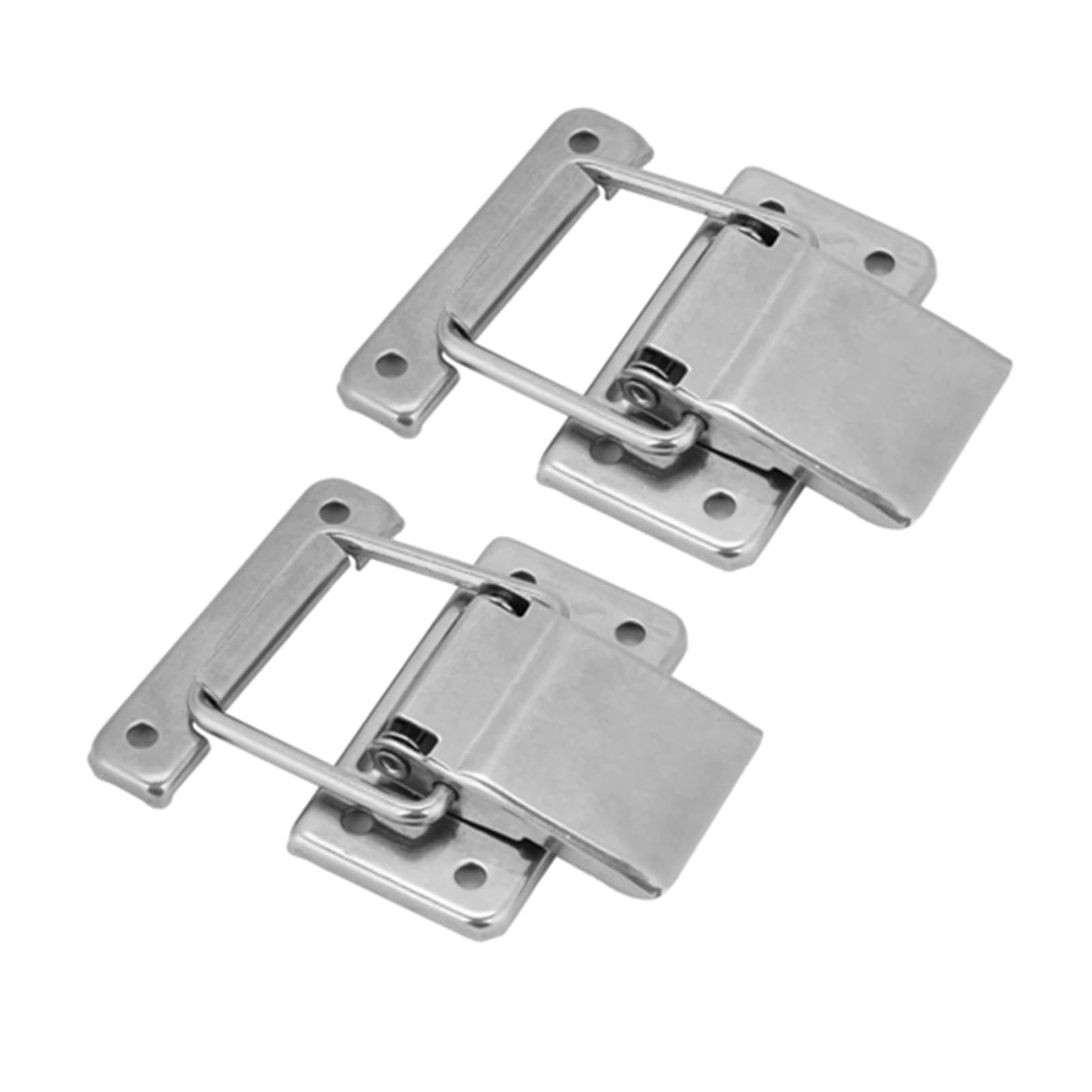 4pcs Stainless Steel Latch Hasp Hardware Cabinet Case Spring Loaded Catch Toggle for Boxes v