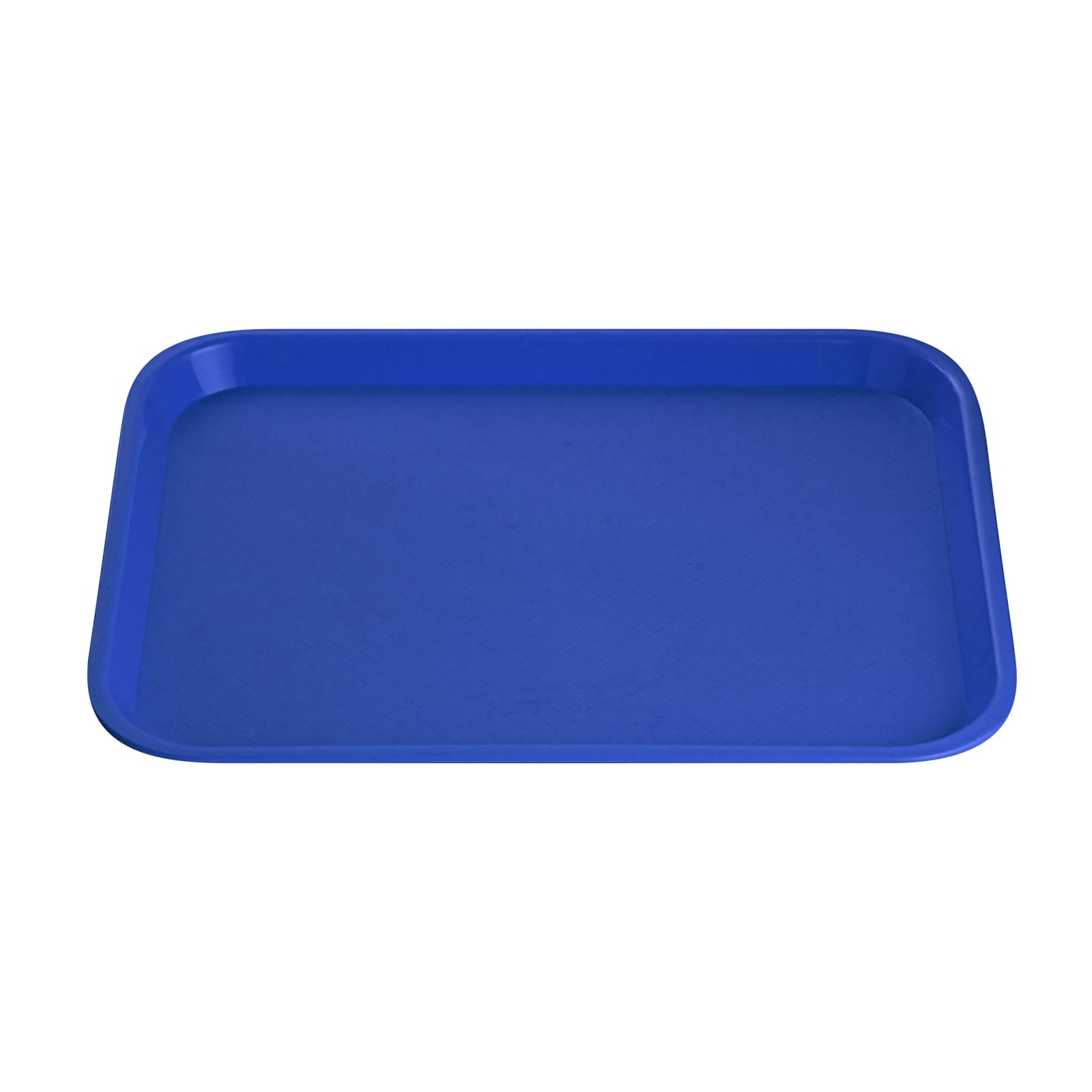 RW Base Bandejas de Comida rápida de 10 x 14 Pulgadas, 10 bandejas Resistentes para Almuerzo de cafetería, Ligeras, Antideslizantes, bandejas de plástico Azul, Esquinas Redondeadas, para restaurantes