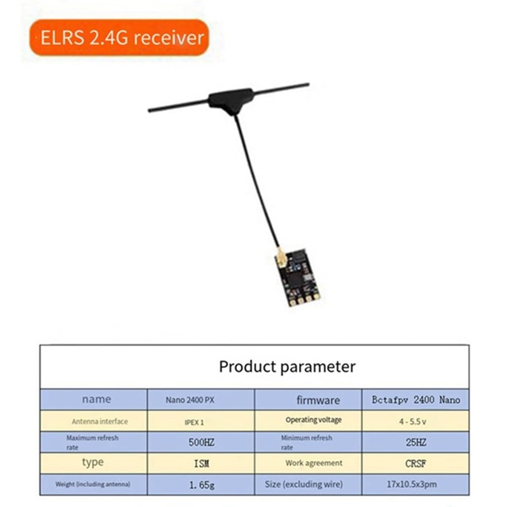10 odbiorników ELRS 2,4 GHz Nano ExpressLRS z anteną typu T Kompatybilny z aktualizacją WiFi dla Dron FPV RC