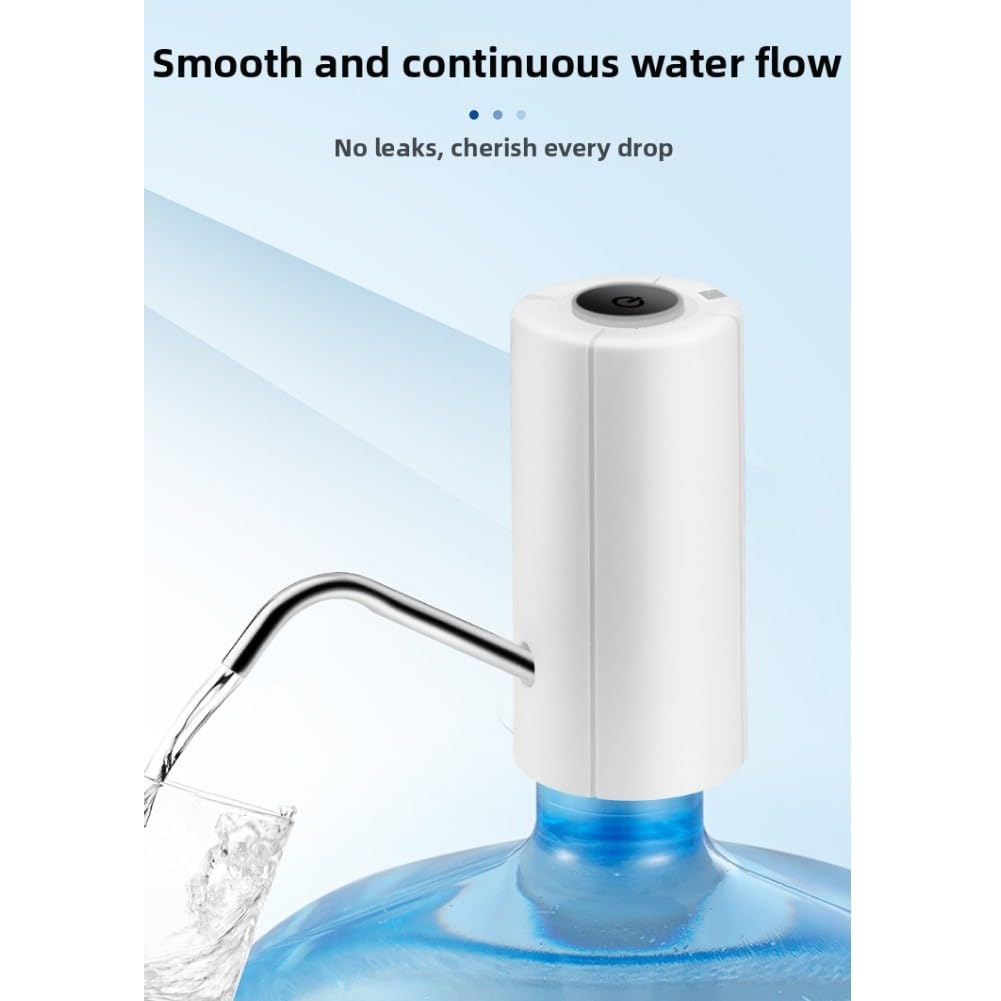 Distributeur d'eau électrique à pompe rechargeable par USB, dispositif d'aspiration automatique 5C20L, portable pour PP et acier inoxydable, noir/blanc