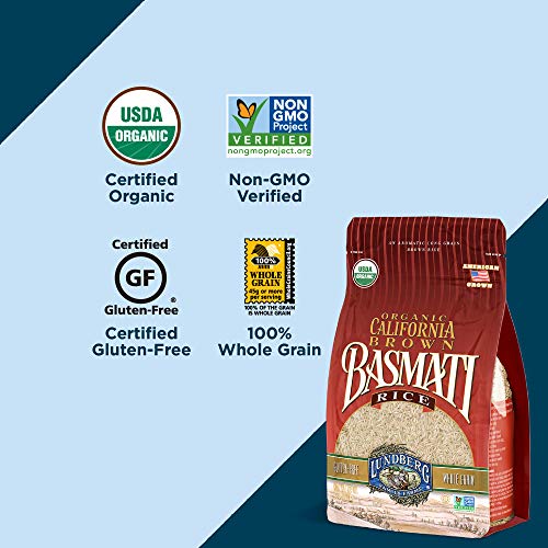 Lundberg Family Farms - Organic California Brown Basmati Rice, Pleasant Aroma, Won't Clump When Cooked, Bulk Rice, High Fiber, 100% Whole Grain, Usda Certified Organic, Gluten-Free, Non-Gmo (25 Lb) #TOP2