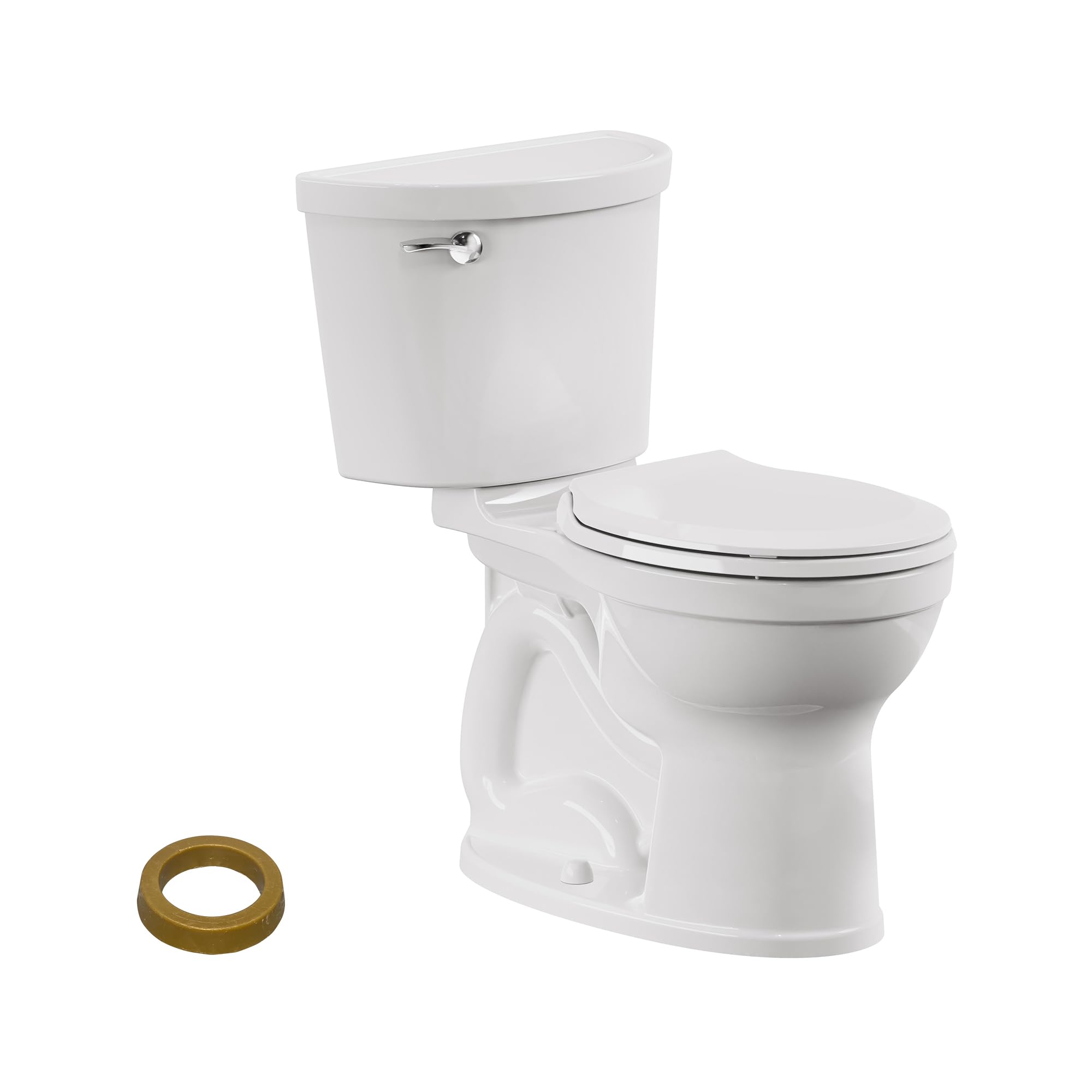 Photo 1 of American Standard 610BA001.020 Champion PRO Two-Piece Toilet with Slow-Close Seat and Wax Ring, Round Front, Chair Height, White, 1.28 gpf