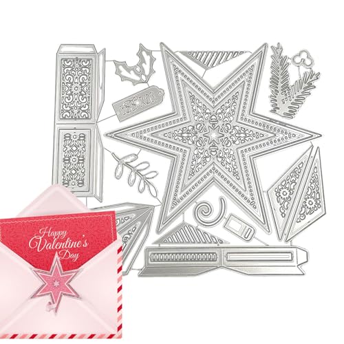 Diuyzoc Die Cuts - Plantilla de metal en relieve con forma de estrella | Troqueles para hacer tarjetas, plantillas para manualidades, álbum de fotos, de caramelos, cumpleaños, vacaciones, boda