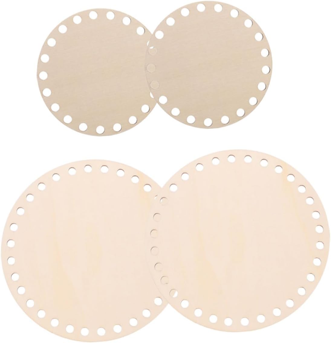 STOBOK 4pcs DIY Wooden Embroidery Hoop Frame Natural Wood Crafting Holders with Holes for Needlework for Bag Bottoms and Basket Weaving Supplies Travel Friendly Design