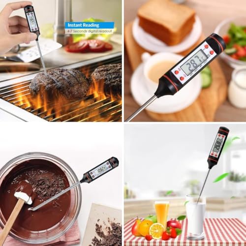 Termômetro Culinário Digital Espeto, Medição Precisa de Temperatura, Ideal para Carnes, Líquidos e A
