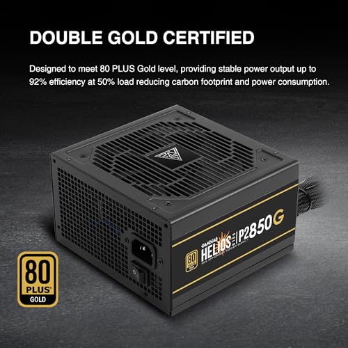 Image of GAMDIAS PCIe 5.1 & ATX3.1 Gold 850W Power Supply for GeForce RTX 5000 /4000 /3000 Series, 850W Fully Modular ATX 80 Plus Gold Computer PSU for Gaming PC Desktops, Low-Noise Fan, HELIOS P2-850G