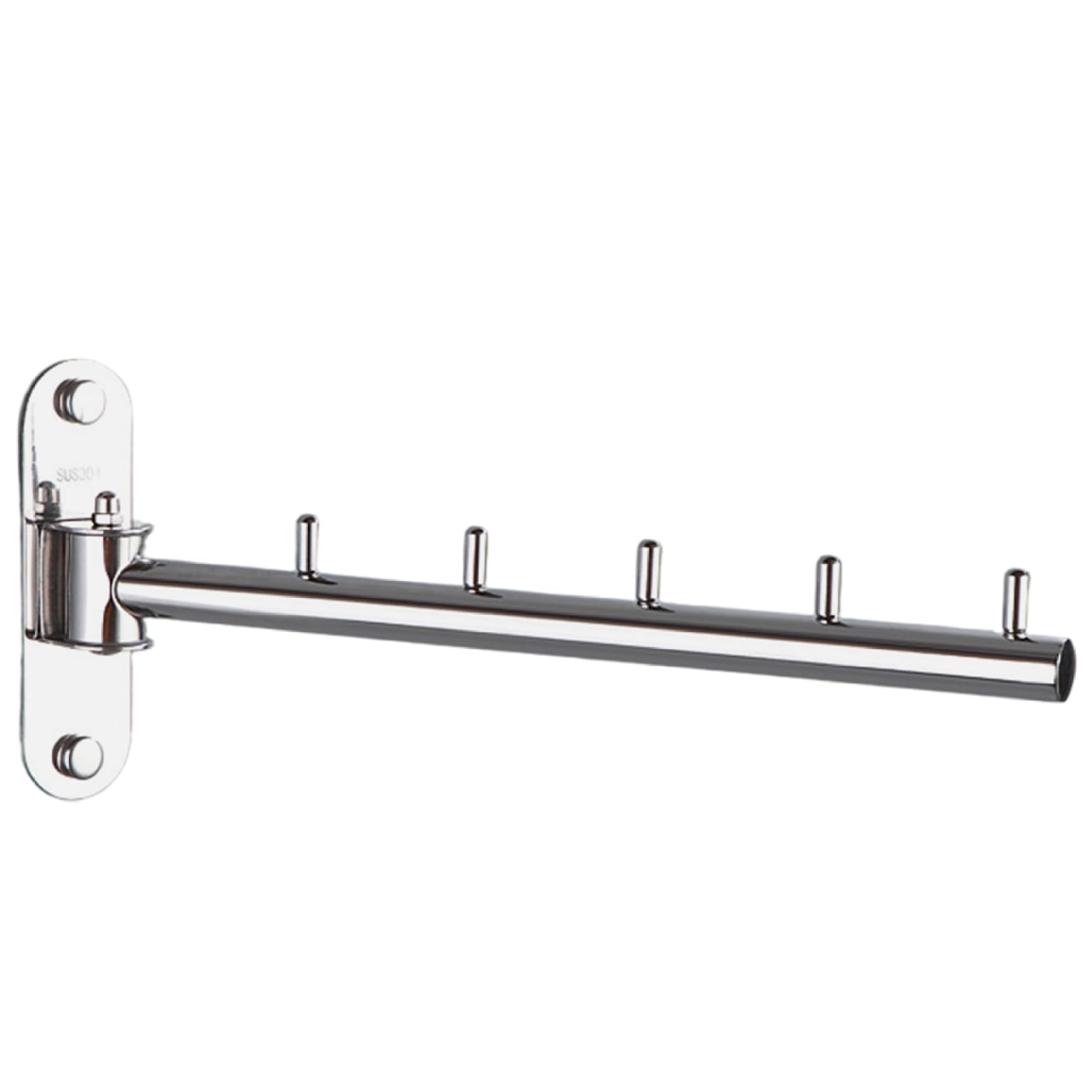 Peosaard 5 Hooks Laundry Hanger Dryer Rack, Wall Mounted Clothes Drying Rack 180° Rotation Stainless Steel Clothes Hanger Swing Arm Space Saving Laundry