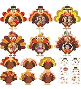 30 Sets Thanksgiving Turkey Picture Frame Craft Kit DIY Bulk Turkey Craft for Children Toddlers T...