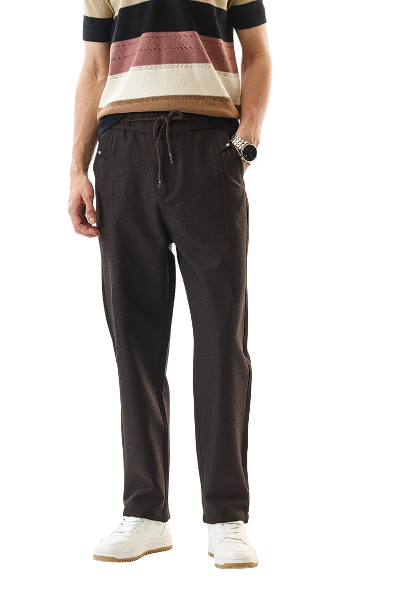 snitch Men Casual Trousers | Slim Fit Mid Rise Plain Front | Polyester Woven Fabric with Drawstring Closure | Comfortable & Versatile for Casual & Street Wear-picture-20