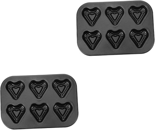 Garneck 2 piezas de 6 bandejas de pastel del día de San Valentín, molde de magdalenas de corazón, molde para magdalenas, bandeja de magdalenas en